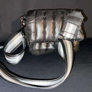 THINK ROYLN Black Quilted Bar Bag Crossbody